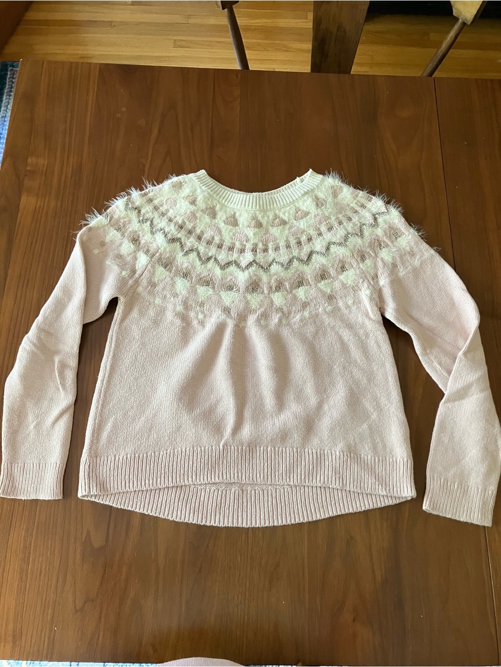 GAP Pink Fair Isle Yoke Knit Sweater
